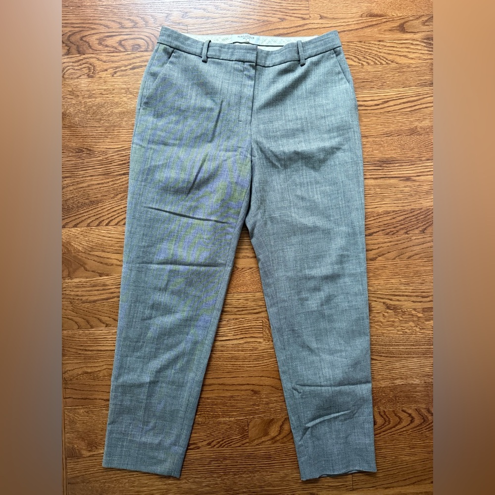 MM LAFLEUR Mejia Pants Trousers Gray Twill Virgin Wool Career Office Classic‎ 10